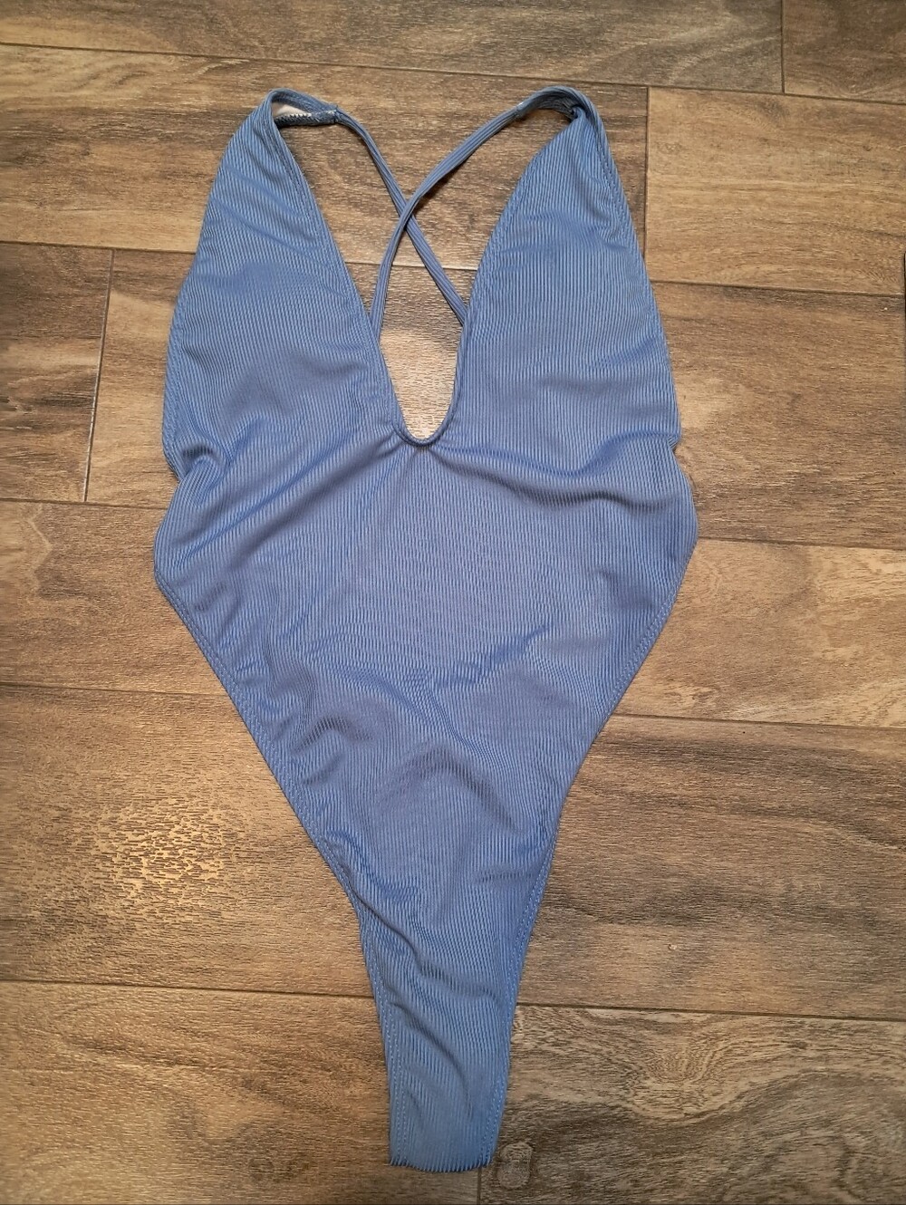 Blue Thong One Piece Swimsuit